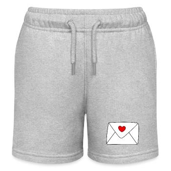 Herz Brief Liebesbrief Geschenk Valentinstag Paare - Kinder Organic Joggingshorts Mini Bolter von Stanley/Stella - Grau meliert - Vorne
