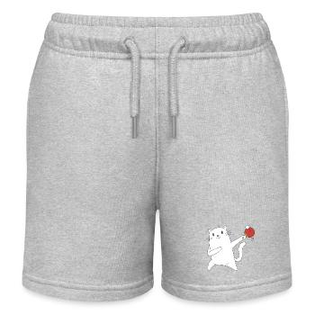 Table Tennis Katze Pingpong Outfit Cat Tischtennis - Kinder Organic Joggingshorts Mini Bolter von Stanley/Stella - Grau meliert - Vorne