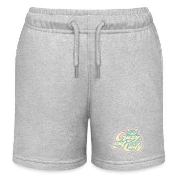 Crazy Cat Lady – Playful Cat Love - Kids Organic Sweat Shorts by Stanley/Stella - heather grey - Front
