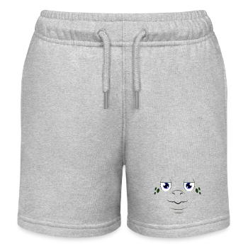Cute Turtle Face Animal Costume Sea Turtle - Kids Organic Sweat Shorts by Stanley/Stella - heather grey - Front
