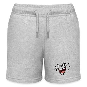 Funny vampire face laughing pattern comic - Kids Organic Sweat Shorts by Stanley/Stella - heather grey - Front