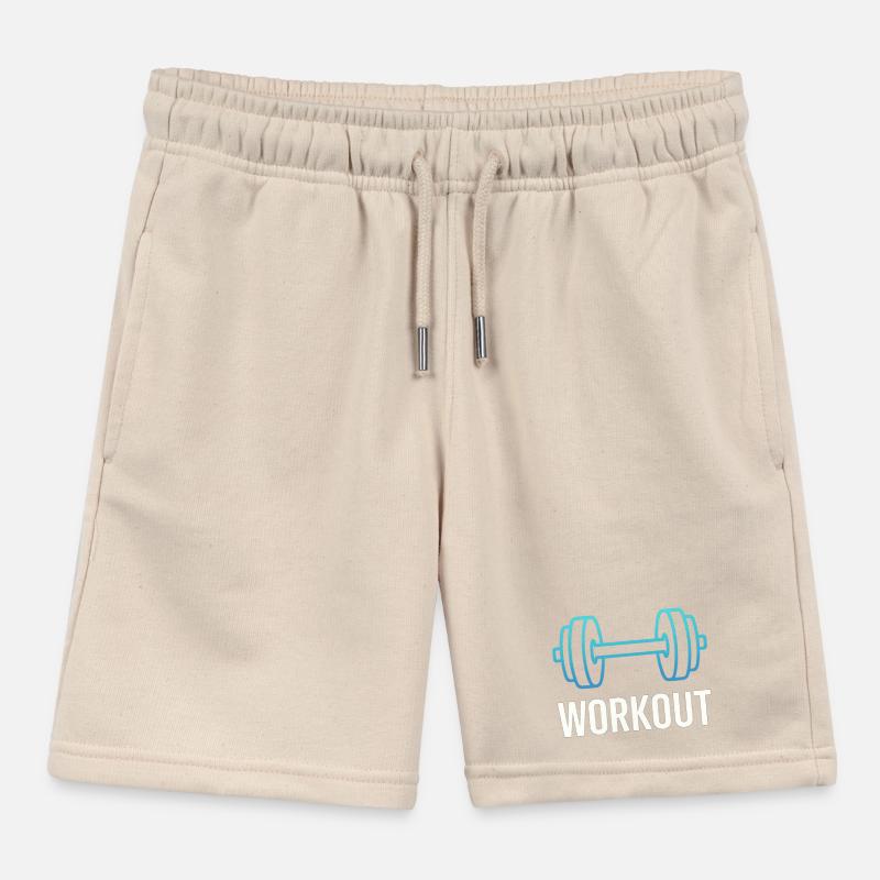Neon Workout Dumbbells Kids Organic Sweat Shorts by Stanley/Stella