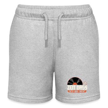 Zeit das sich was dreht / Vinyl Platte - Kinder Organic Joggingshorts Mini Bolter von Stanley/Stella - Grau meliert - Vorne