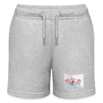 Bébé luxueux en tissu blanc - Short de jogging enfant bio Stanley/Stella - gris chiné - Devant