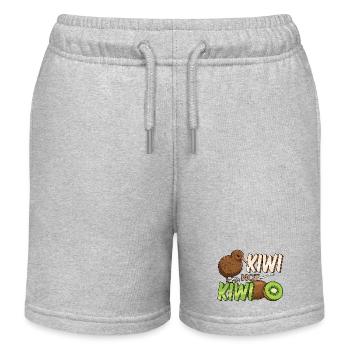 Kiwi Not Kiwi Animal Kiwi Fruit New Zealand - Kids Organic Sweat Shorts by Stanley/Stella - heather grey - Front