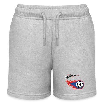 Maillot de fan de Football Soccer USA Fireball Comet - Short de jogging enfant bio Stanley/Stella - gris chiné - Devant