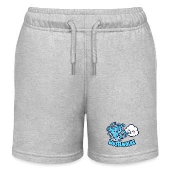 Wuselwolke – Lustiges Wind & Wolken Kinder Motiv - Kinder Organic Joggingshorts Mini Bolter von Stanley/Stella - Grau meliert - Vorne