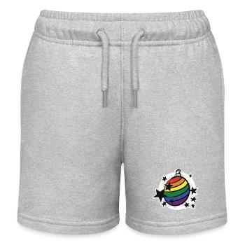 Rainbow Ball / Christmas / Stars / Xmas - Kids Organic Sweat Shorts by Stanley/Stella - heather grey - Front