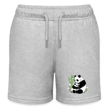 Panda tenderness - Kids Organic Sweat Shorts by Stanley/Stella - heather grey - Front