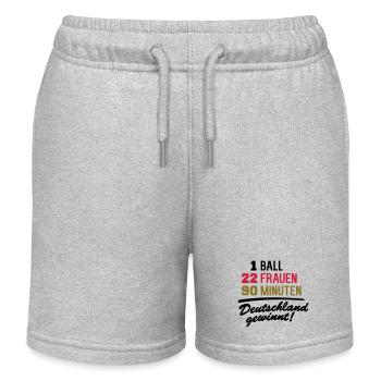 Deutschland gewinnt (Frauenfußball) - Kinder Organic Joggingshorts Mini Bolter von Stanley/Stella - Grau meliert - Vorne