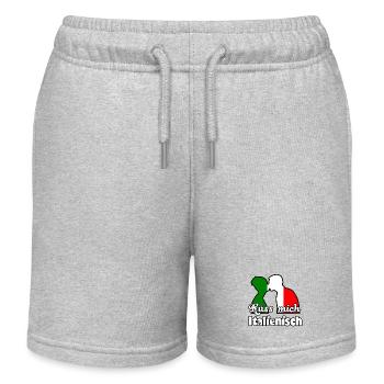 Küss mich Italienisch Geschenk - Kinder Organic Joggingshorts Mini Bolter von Stanley/Stella - Grau meliert - Vorne