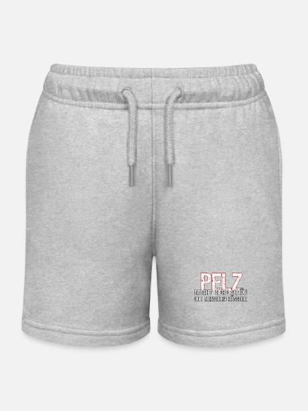 Pelz Tier Tiere Tierschutz Tierschützer Geschenk - Kinder Organic Joggingshorts Mini Bolter von Stanley/Stella - Grau meliert
