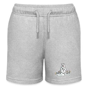 Eisbär mit Pinguinen - Kinder Organic Joggingshorts Mini Bolter von Stanley/Stella - Grau meliert - Vorne