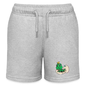 Drache mit Krone aus dem Ei - Kinder Organic Joggingshorts Mini Bolter von Stanley/Stella - Grau meliert - Vorne
