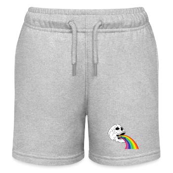 Rainbow skull - Kids Organic Sweat Shorts by Stanley/Stella - heather grey - Front