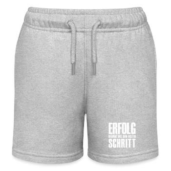 Erfolg Spruch für Gründer Unternehmer Startup - Kinder Organic Joggingshorts Mini Bolter von Stanley/Stella - Grau meliert - Vorne