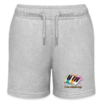 Im Einklang mit den Klavier Tasten - Pianist - Kinder Organic Joggingshorts Mini Bolter von Stanley/Stella - Grau meliert - Vorne