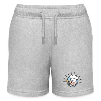 Cooking - kitchen chef  | KOCH froh mit Holzlöffel - Kinder Organic Joggingshorts Mini Bolter von Stanley/Stella - Grau meliert - Vorne