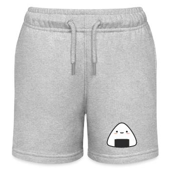 Adorable boule de riz Onigiri - Short de jogging enfant bio Stanley/Stella - gris chiné - Devant