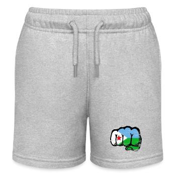 Dschibuti Flagge Faust - Kinder Organic Joggingshorts Mini Bolter von Stanley/Stella - Grau meliert - Vorne