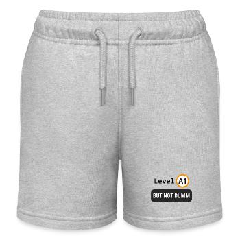  Language level A1, but not dumm - Kids Organic Sweat Shorts by Stanley/Stella - heather grey - Front