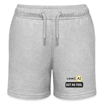 Language level A2, but no fool - Kids Organic Sweat Shorts by Stanley/Stella - heather grey - Front