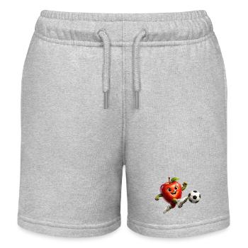 Apfel Fußball - Kinder Organic Joggingshorts Mini Bolter von Stanley/Stella - Grau meliert - Vorne