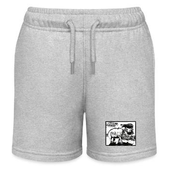 Alpha-Biest, Nashorn-Nilpferd - Kinder Organic Joggingshorts Mini Bolter von Stanley/Stella - Grau meliert - Vorne