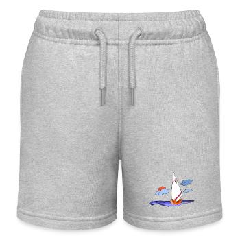 Segelboot - Kinder Organic Joggingshorts Mini Bolter von Stanley/Stella - Grau meliert - Vorne