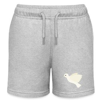 Ivory Dove in Flight - Kids Organic Sweat Shorts by Stanley/Stella - heather grey - Front