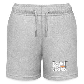Logo Designer Concept Over Branding Specialist - Kids Organic Sweat Shorts by Stanley/Stella - heather grey - Front