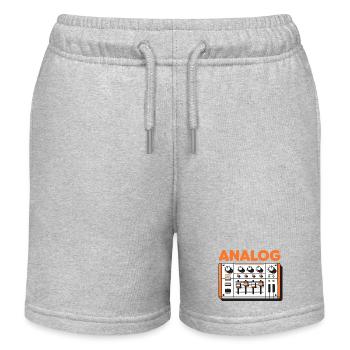 Analoger Audiomixer Retro-Soundboard-Grafik - Kinder Organic Joggingshorts Mini Bolter von Stanley/Stella - Grau meliert - Vorne