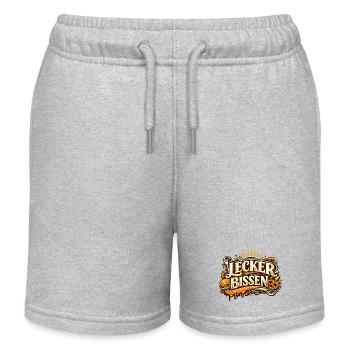 Lecker Bissen Streetfood Flair - Kinder Organic Joggingshorts Mini Bolter von Stanley/Stella - Grau meliert - Vorne
