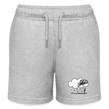 Flower in the rain - Kids Organic Sweat Shorts by Stanley/Stella - heather grey - Front