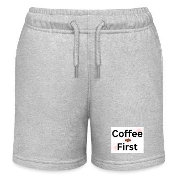 Coffee Première floraison florale - Short de jogging enfant bio Stanley/Stella - gris chiné - Devant