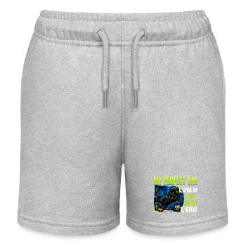 Gamer Gaming Cat Video Game - Kinder Organic Joggingshorts Mini Bolter von Stanley/Stella - Grau meliert - Vorne