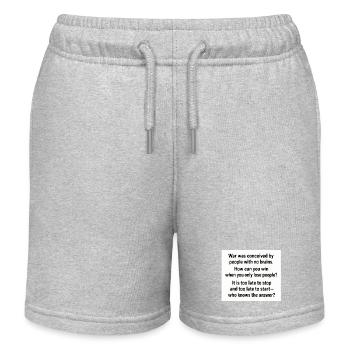 Kriegstypografie-Zitatplakat - Kinder Organic Joggingshorts Mini Bolter von Stanley/Stella - Grau meliert - Vorne