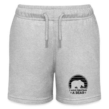 Conception hilarante du bras cassé. Je combattais un ours - Short de jogging enfant bio Stanley/Stella - gris chiné - Devant