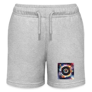 Cosmic Dart Carnival - Kids Organic Sweat Shorts by Stanley/Stella - heather grey - Front