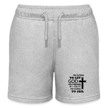 I’m going to let god fix it because if I fix it - Kids Organic Sweat Shorts by Stanley/Stella - heather grey - Front