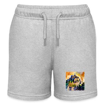 Mont Saint Michel - Aquarell - Kinder Organic Joggingshorts Mini Bolter von Stanley/Stella - Grau meliert - Vorne