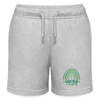 Lucky to be a nurse on St. Patricks Day - Kids Organic Sweat Shorts by Stanley/Stella - heather grey - Front