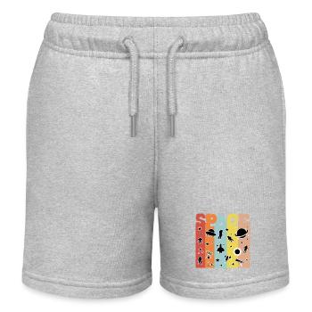 Space, Weltall, Astronaut - Kinder Organic Joggingshorts Mini Bolter von Stanley/Stella - Grau meliert - Vorne