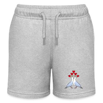 Seagull Love - Kids Organic Sweat Shorts by Stanley/Stella - heather grey - Front