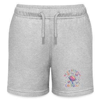 Wir sind alle Menschen, LGBTQIA+ Pride - Kinder Organic Joggingshorts Mini Bolter von Stanley/Stella - Grau meliert - Vorne