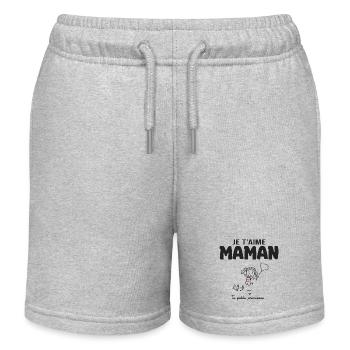 je t aime maman cadeau maman fille fête des mères - Short de jogging enfant bio Stanley/Stella - gris chiné - Devant