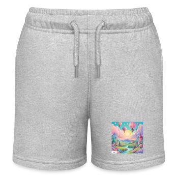 Schöne und fröhliche Fantasie-Traumlandschaft - Kinder Organic Joggingshorts Mini Bolter von Stanley/Stella - Grau meliert - Vorne