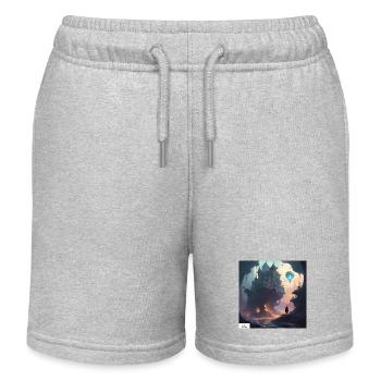 Traumlandschaft des Fantasy-Schlosses - Kinder Organic Joggingshorts Mini Bolter von Stanley/Stella - Grau meliert - Vorne