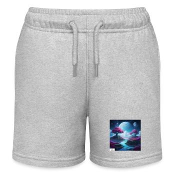 Paysage onirique doux et serein - Short de jogging enfant bio Stanley/Stella - gris chiné - Devant
