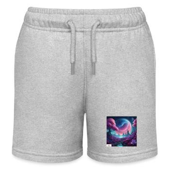 Epische himmlische Traumlandschaft - Kinder Organic Joggingshorts Mini Bolter von Stanley/Stella - Grau meliert - Vorne